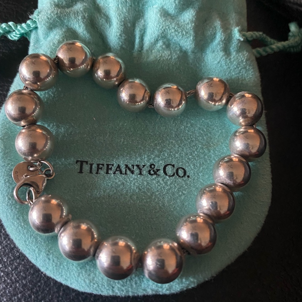 Tiffany HardWear Ball Bracelet.  7.5 in long with 10mm sterling silver beads.